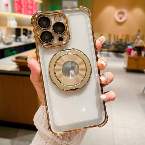 360°Rotating Stand Magnetic Transparent Phone Case For iPhone 12 13 11 14 15Pro Max Plating Lens Film Protection Anti-fall Cover - Image 11