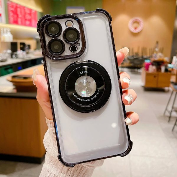 360°Rotating Stand Magnetic Transparent Phone Case For iPhone 12 13 11 14 15Pro Max Plating Lens Film Protection Anti-fall Cover - Image 7