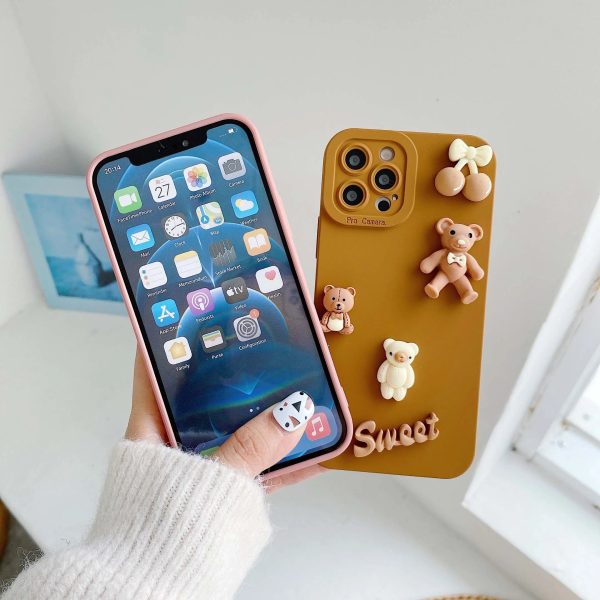 3D Bears Phone Cases for iPhone 11 12 13 14 15 Pro Max Soft Silicon Back Cover Case for iPhone X XR XS Max 7 8 6 6s Plus Se 2020 - Image 2