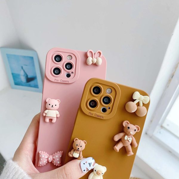 3D Bears Phone Cases for iPhone 11 12 13 14 15 Pro Max Soft Silicon Back Cover Case for iPhone X XR XS Max 7 8 6 6s Plus Se 2020 - Image 5