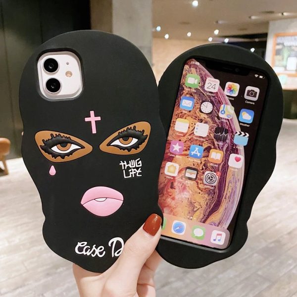 3D Mask Dolls soft case for iphone 15 14 Pro 13 12 11 Pro MAX 7 8 plus X XR Se Girl Tear Jesus cross Goon Thug Life cover Girl - Image 4