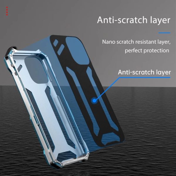 Aluminum Shockproof Armor Phone Case For Iphone 14 13 12 11 Pro Max 14Plus Hollow Out Heat Dissipation For IPHON XS X XR Cover - Image 3