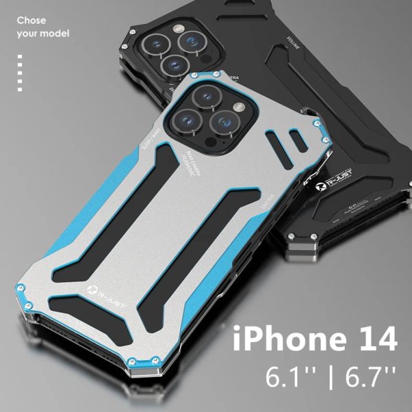 Aluminum Shockproof Armor Phone Case For Iphone 14 13 12 11 Pro Max 14Plus Hollow Out Heat Dissipation For IPHON XS X XR Cover - Image 2