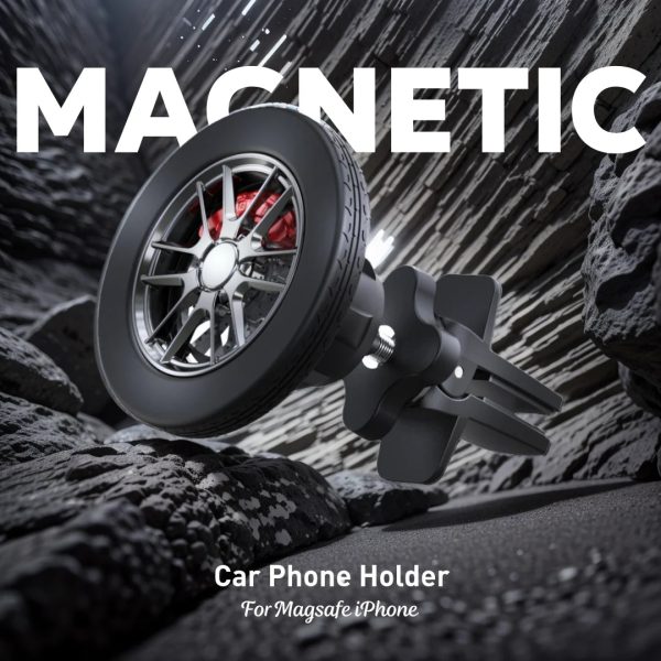 Caliper Hub Tire Magnetic Car Phone Holder For iPhone 14 12 13 15 Pro Max Mini Plus Magsafe Car Metal Bracket Vent Stable Clip