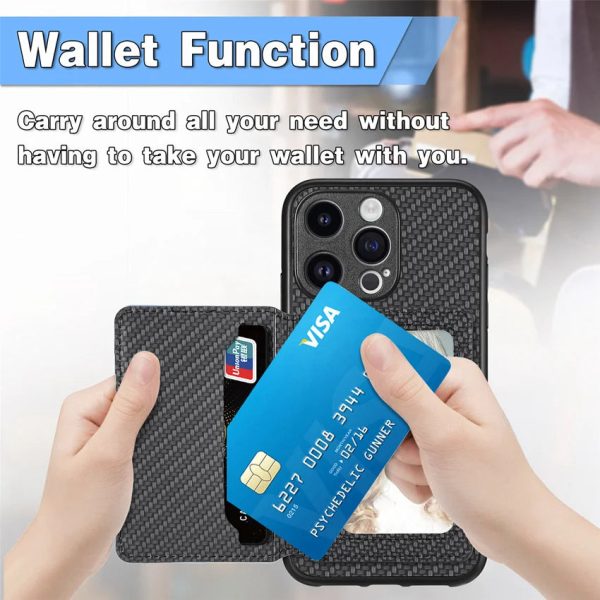 Carbon Fiber Case For POCO C31 F3 F5 M3 M4 X4 X5 Pro M5 M5S X3 Nfc Gt 2in1 Magnetic Card Bag Photo Frame Cover - Image 5