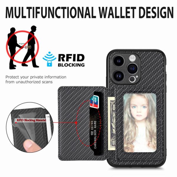 Carbon Fiber Case For POCO C31 F3 F5 M3 M4 X4 X5 Pro M5 M5S X3 Nfc Gt 2in1 Magnetic Card Bag Photo Frame Cover - Image 2