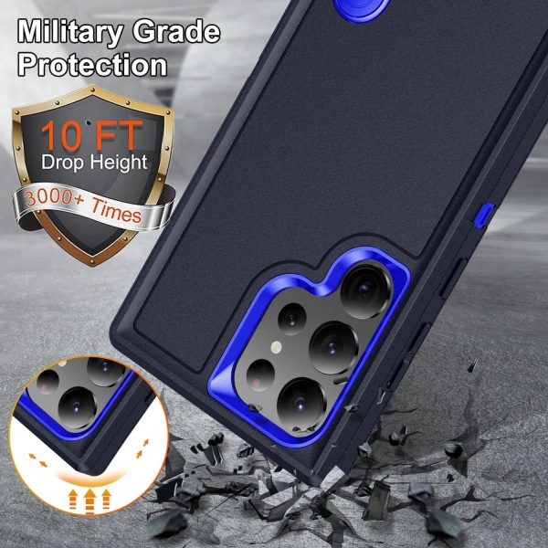 Case For Samsung Galaxy S24 Ultra S23 Ultra S22 Ultra 3 in 1 Shockproof Heavy Duty Anti-Scratch Rugged Protective Kickstand Cove - Image 5