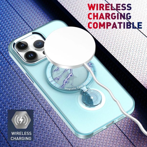 Case For iPhone 13 14 Pro Max 14Plus 360° Rotation Bracket Metal Lens Frame  Protection With Aluminum Stand Ring Holder PC Cover - Image 3