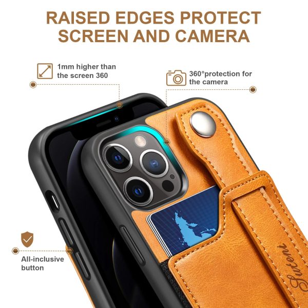 Case For iPhone 15 14 13 12 Pro Max 15Plus Mini Luxury Leather Wallet Cover With Wrist Strap Stand Feature Credit Cards Pocket - Image 2