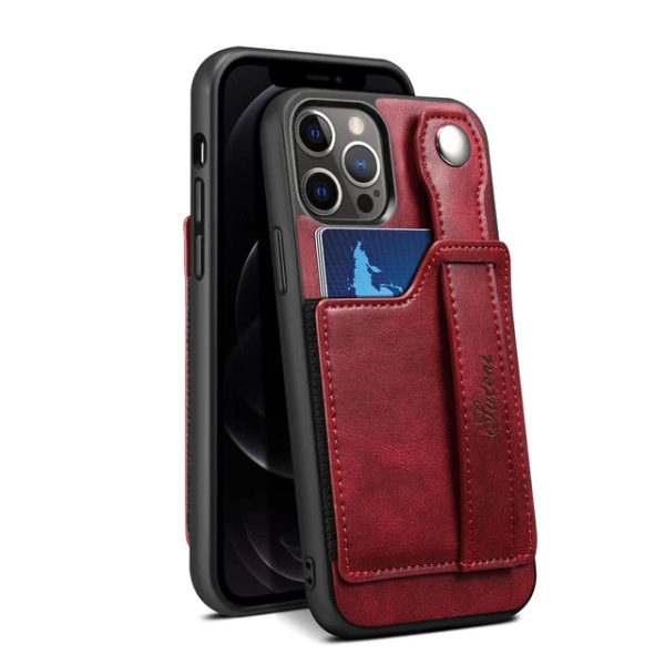 Case For iPhone 15 14 13 12 Pro Max 15Plus Mini Luxury Leather Wallet Cover With Wrist Strap Stand Feature Credit Cards Pocket - Image 11