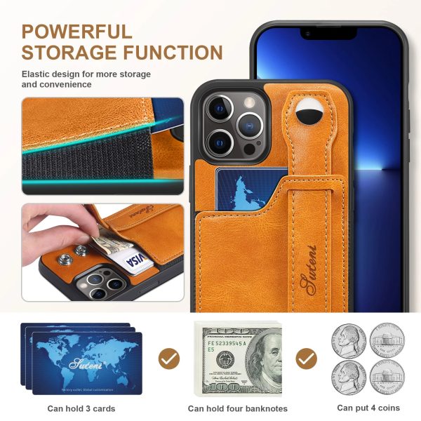 Case For iPhone 15 14 13 12 Pro Max 15Plus Mini Luxury Leather Wallet Cover With Wrist Strap Stand Feature Credit Cards Pocket - Image 5