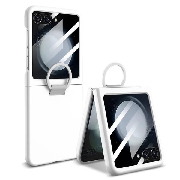 Case with Screen Tempered Glass Protector Ring For Samsung Galaxy Z Flip 5 - Image 8