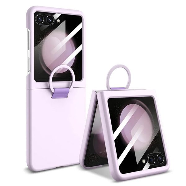 Case with Screen Tempered Glass Protector Ring For Samsung Galaxy Z Flip 5 - Image 11