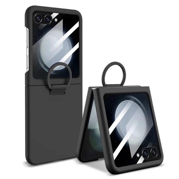 Case with Screen Tempered Glass Protector Ring For Samsung Galaxy Z Flip 5 - Image 7