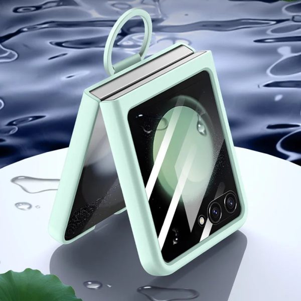 Case with Screen Tempered Glass Protector Ring For Samsung Galaxy Z Flip 5 - Image 6