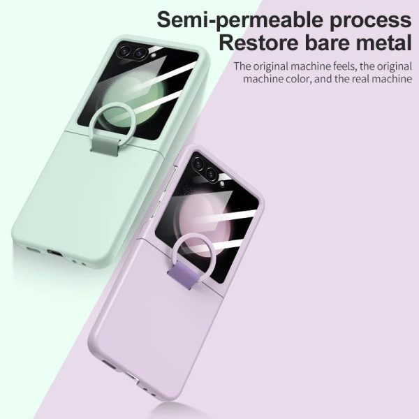 Case with Screen Tempered Glass Protector Ring For Samsung Galaxy Z Flip 5 - Image 2