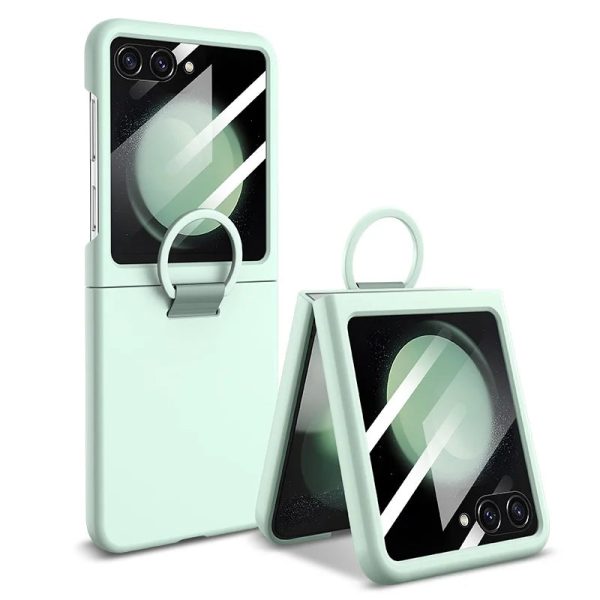 Case with Screen Tempered Glass Protector Ring For Samsung Galaxy Z Flip 5 - Image 10