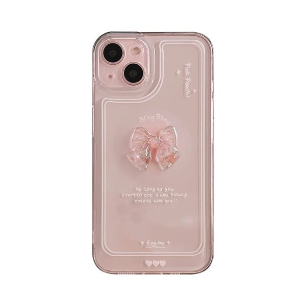 Colored Transparent Crystal Bow Phone Case For Iphone15 14 13 12 11 ProMax X XR XSMAX 78Plus Silica Gel TPU Fashion New Products - Image 5