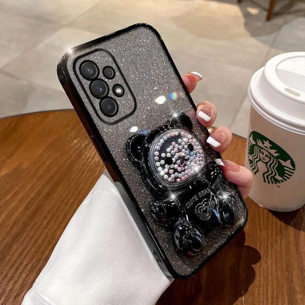 Cute Bear Colorful Flow Beads Plating Phone Holder Case For Samsung Galaxy A53 A52 A54 A24 A13 A14 A04S A34 A32 A82 A33 Cover - Image 10