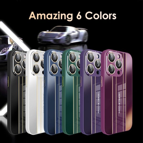 Fashion Sports Car Style Phone Case For iPhone 11 12 13 14 Pro Max 14Plus Glass Lens Film Protection Business Shockproof Cover - Image 6