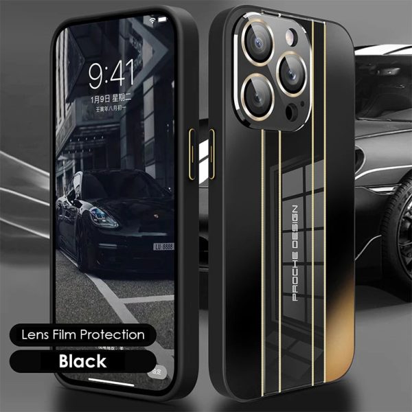 Fashion Sports Car Style Phone Case For iPhone 11 12 13 14 Pro Max 14Plus Glass Lens Film Protection Business Shockproof Cover - Image 8