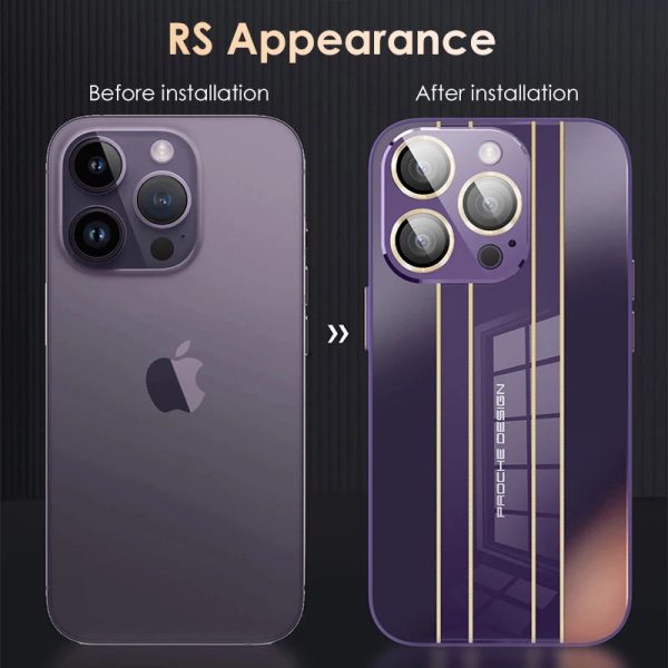 Fashion Sports Car Style Phone Case For iPhone 11 12 13 14 Pro Max 14Plus Glass Lens Film Protection Business Shockproof Cover - Image 3