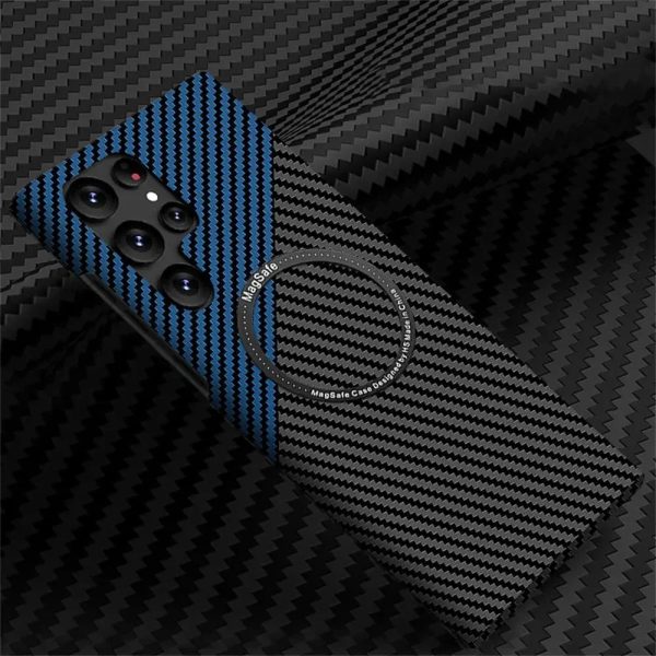 For Samsung S24 S22 S23 Ultra Case Carbon Fiber Magnetic Magsafe Wireless Charging Luxury Matte Shockproof Hard Cover Accessory - Image 9