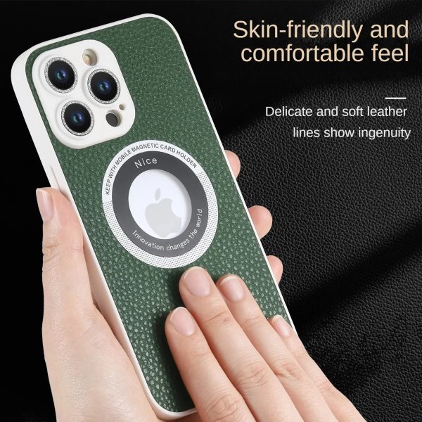 Glass Metal Flash Drilling Lens Protection PU Leather Magnetic Case For Iphone 11 13 12 14 Pro Max 14Plus 14Pro Shockproof Cover