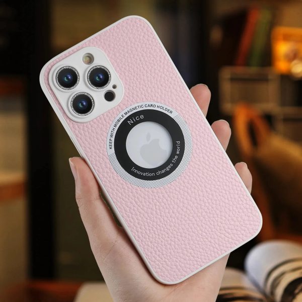 Glass Metal Flash Drilling Lens Protection PU Leather Magnetic Case For Iphone 11 13 12 14 Pro Max 14Plus 14Pro Shockproof Cover - Image 5