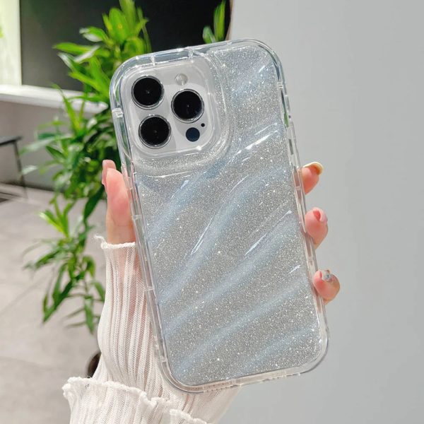 Glitter 3D Wave Case For IPhone 11 14 13 12 Pro Max XR XS Max X 7 8 Plus 6 6S SE 2020 2022 Shockproof Protection Back Funda Case - Image 4