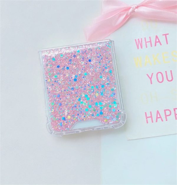 Korean Luxury Glitter Bling Pink Sequin Shockproof Case for Samsung Galaxy Z Flip 5 Z Flip5 Zflip5 Back Cover Funda - Image 4