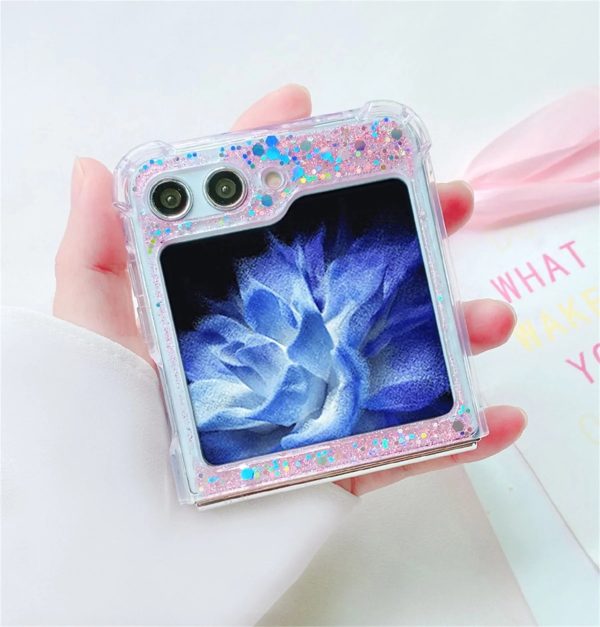 Korean Luxury Glitter Bling Pink Sequin Shockproof Case for Samsung Galaxy Z Flip 5 Z Flip5 Zflip5 Back Cover Funda - Image 3