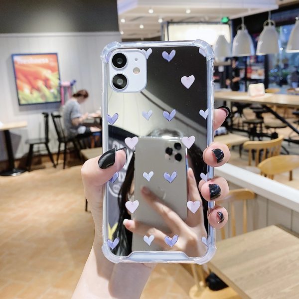 Love Pattern Phone Case For iPhone 14 13 12 11 Pro Max Mirror Phone Cases For iPhone 11 Xr 7 8 Plus