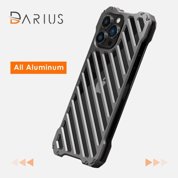 Luxury Aluminum Armor Phone Case For Iphone 15 12 13 14Pro Max Plus Heat Dissipation Shell Lens Protection Cover For IPHON 15pro