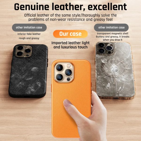 Luxury Leather For Magsafe Magnetic Case For iPhone 15 14 13 Pro Max Plus Mini Wireless Charging Cases With Animation Accessorie - Image 5