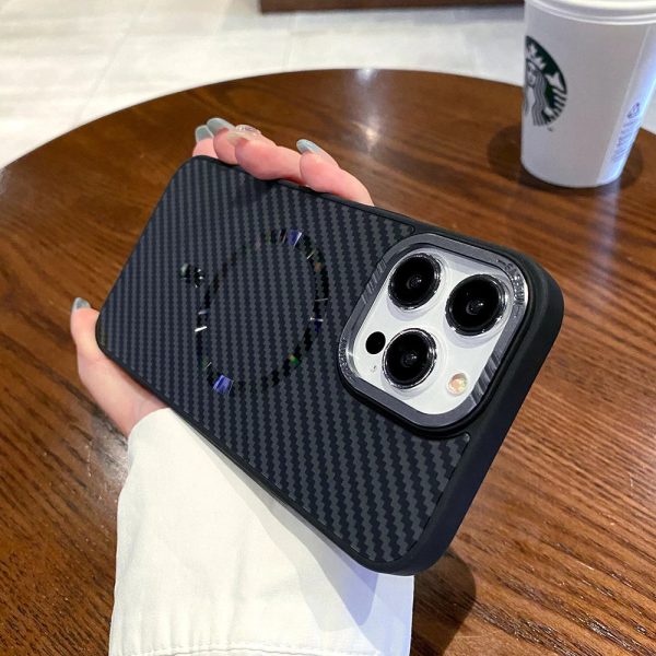 Luxury Magnetic Carbon Fiber Texture Phone Case For iPhone 14 12 11 13 15 Pro Max For Magsafe Wireless Charging Shockproof Cover - Image 7