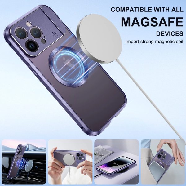 Luxury Magsafe Magnetic Metal Stand Phone Case For iPhone 13 14 15Pro Max Metal Lens Holder Shell Aromatherapy Transparent Cover - Image 6