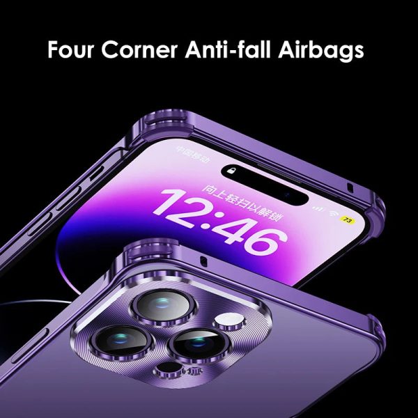 Luxury Metal Frame Phone Case For iPhone 13 14 Pro Max Aluminum Lens Protection Shell Frameless Primary Color Shockproof Cover - Image 5