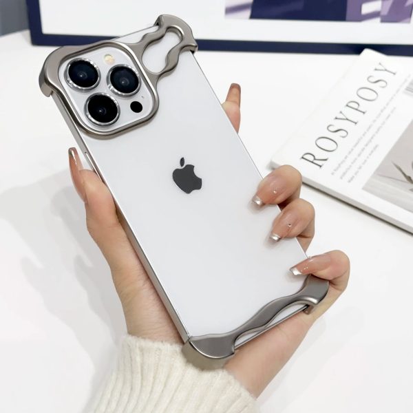 Luxury Metal Titanium Alloy Irregular Phone Case For iPhone 13 14 15 Pro Max 14 15Plus Alien Aluminum Lens Ring Protection Cover - Image 5