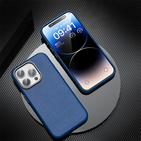 Luxury Original Leather Magsafe Magnetic Phone Case For iPhone 14 15 Pro Max Camera Protection Slim Matte Soft Shockproof Cover - Image 9