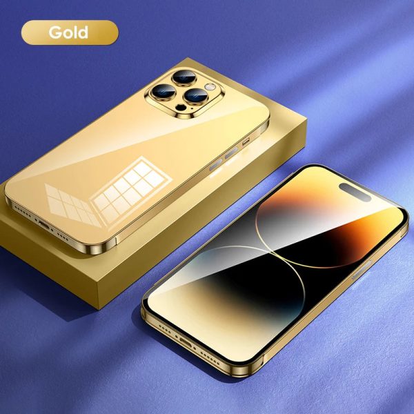 Luxury Stainless Steel Metal Phone Cases For Iphone 14 13 Pro Max 14Plus Optical Plating Shell Lens Protection Shockproof Cover - Image 9