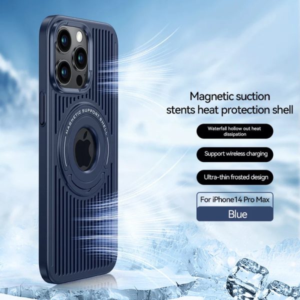 Magnetic Hidden Stand Cooling Phone Case For iphone 12 13 14 15 Pro Max With Ring Holder Shell For Samsung S23 Plus Ultra Cover - Image 9