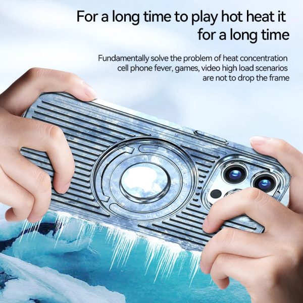 Magnetic Hidden Stand Cooling Phone Case For iphone 12 13 14 15 Pro Max With Ring Holder Shell For Samsung S23 Plus Ultra Cover - Image 4