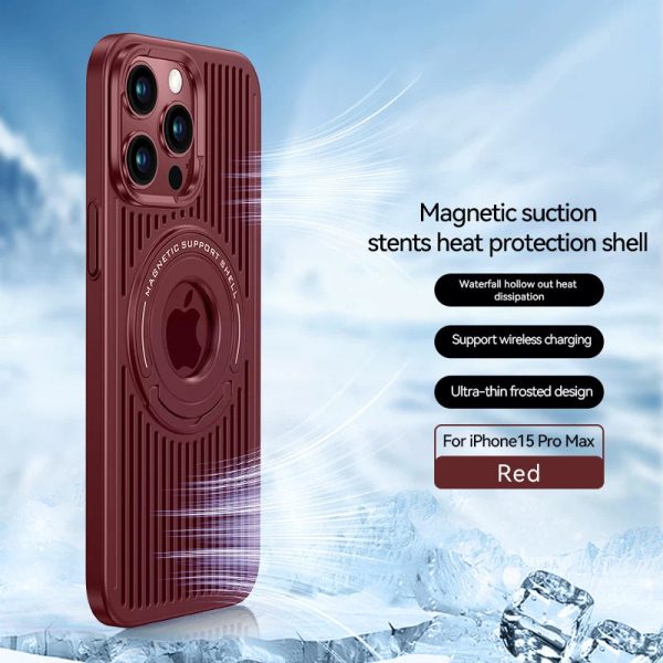 Magnetic Hidden Stand Cooling Phone Case For iphone 12 13 14 15 Pro Max With Ring Holder Shell For Samsung S23 Plus Ultra Cover - Image 12