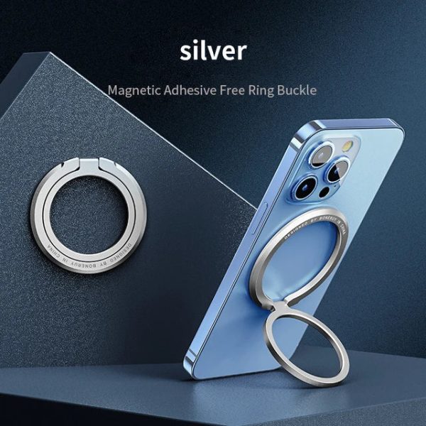 Magnetic Phone Ring Aluminum Metal Stand Holder For iPhone 14 13 12 Pro Max Removable Mobile Phone Compatible MagSafe Kickstand - Image 9