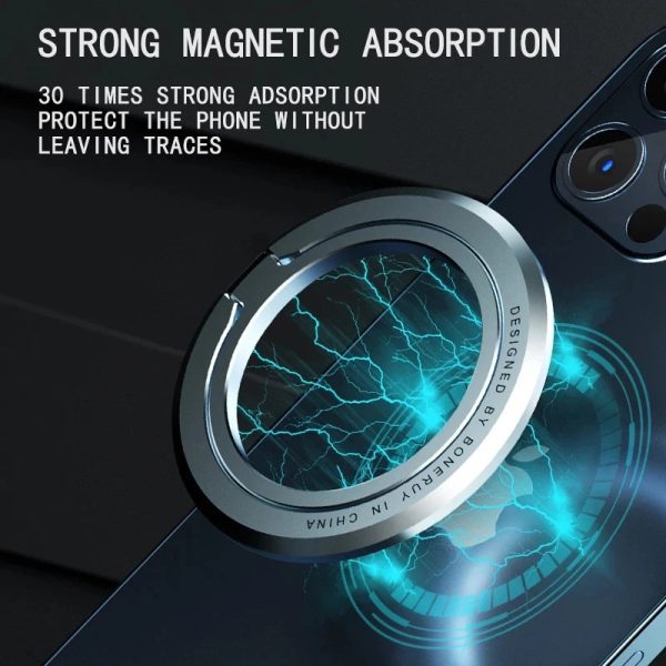 Magnetic Phone Ring Aluminum Metal Stand Holder For iPhone 14 13 12 Pro Max Removable Mobile Phone Compatible MagSafe Kickstand - Image 3