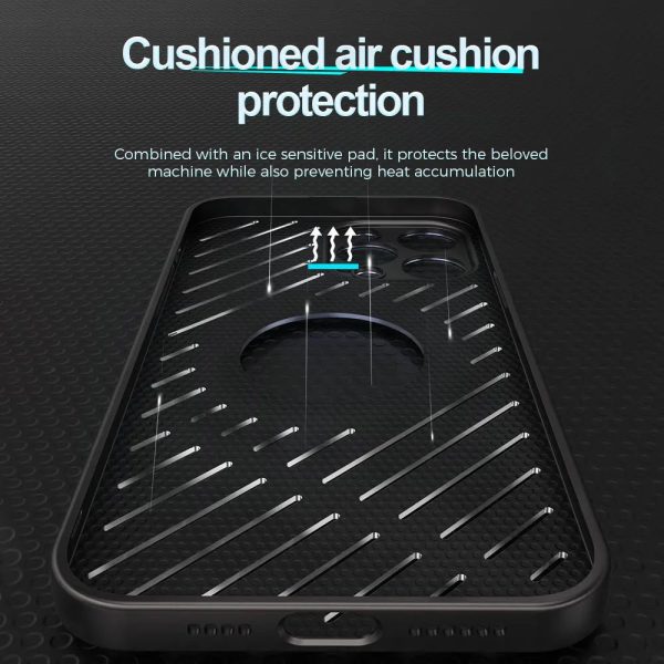 Metal Cooling Phone Case For iPhone 14 13 12 Pro Max 14Plus Lens Protection TPU Frame Hollow for Magsafe Wireless Charging Cover - Image 5