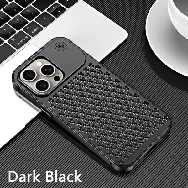 Metal Hollow Cooling Phone Case For iPhone 14 12 13 15 Pro Max 15Plus Aluminum Heat Dissipation Aroma Diffuser Detachable Cover - Image 7