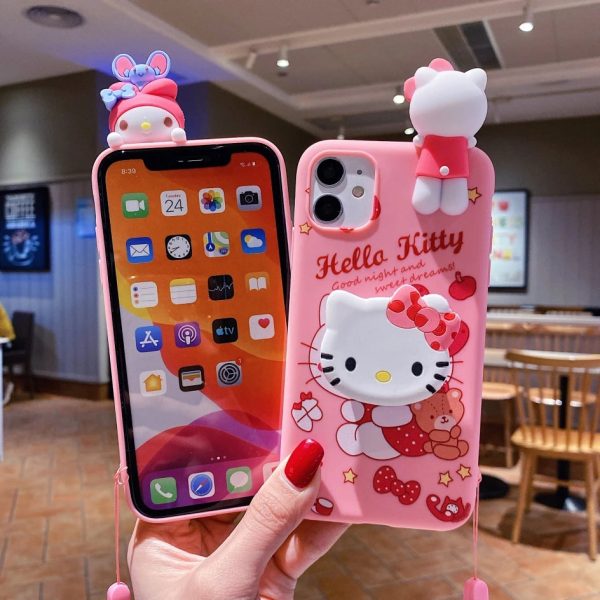 My Melody Hello Kitty For iPhone 6 6s 7 8 X Xs Max XR 11 12 13 14 15 Pro SE Max Case TPU Soft Phone Case With Holder Strap Rope - Image 10