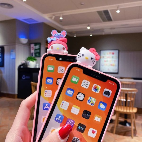 My Melody Hello Kitty For iPhone 6 6s 7 8 X Xs Max XR 11 12 13 14 15 Pro SE Max Case TPU Soft Phone Case With Holder Strap Rope - Image 6